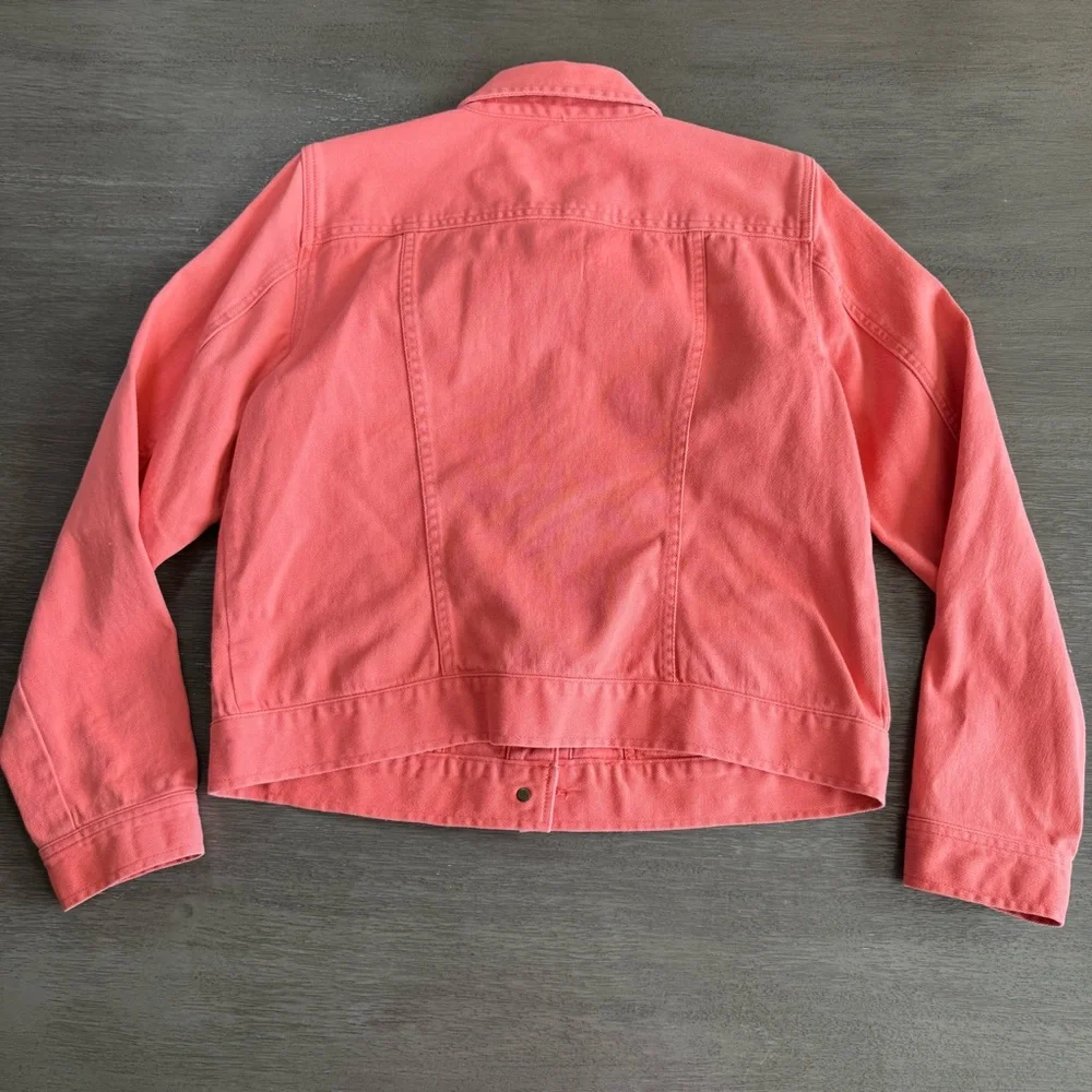 Ralph Lauren Coral Denim Jacket L Salmon Pink Color - Picture 4 of 14